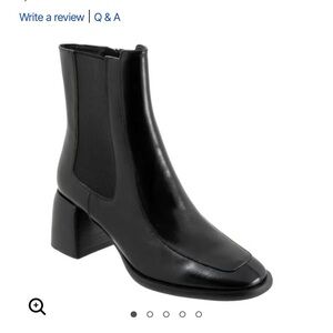 EOS Melbourne Charcoal Leather Block Heel Chelsea Boot